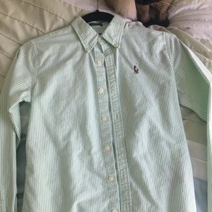 Green polo button down